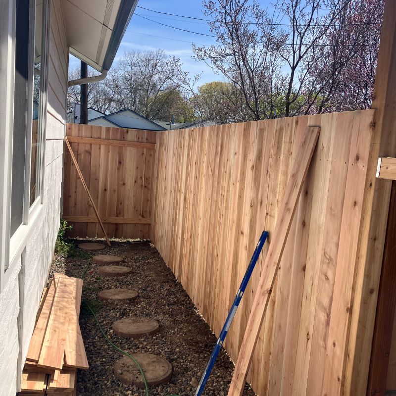 New wood fence install