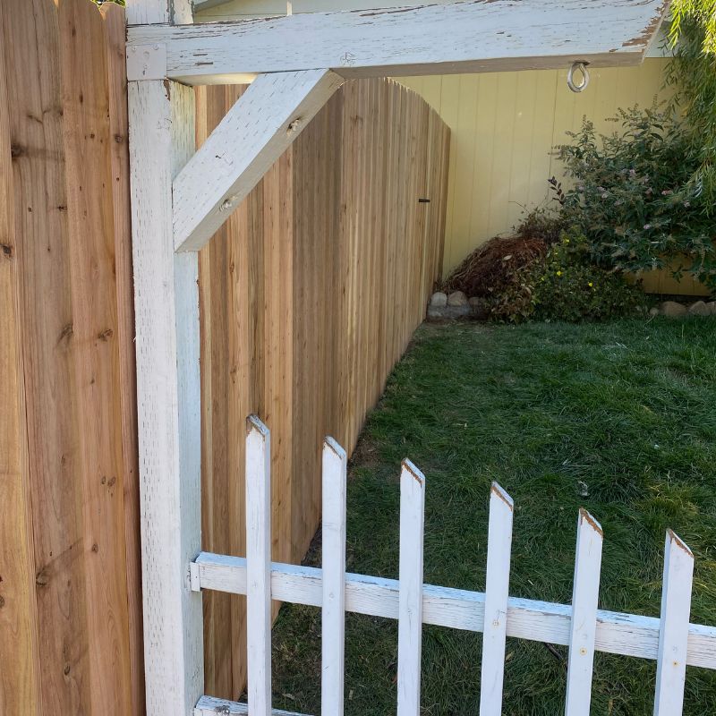 Close up of updated wood fence