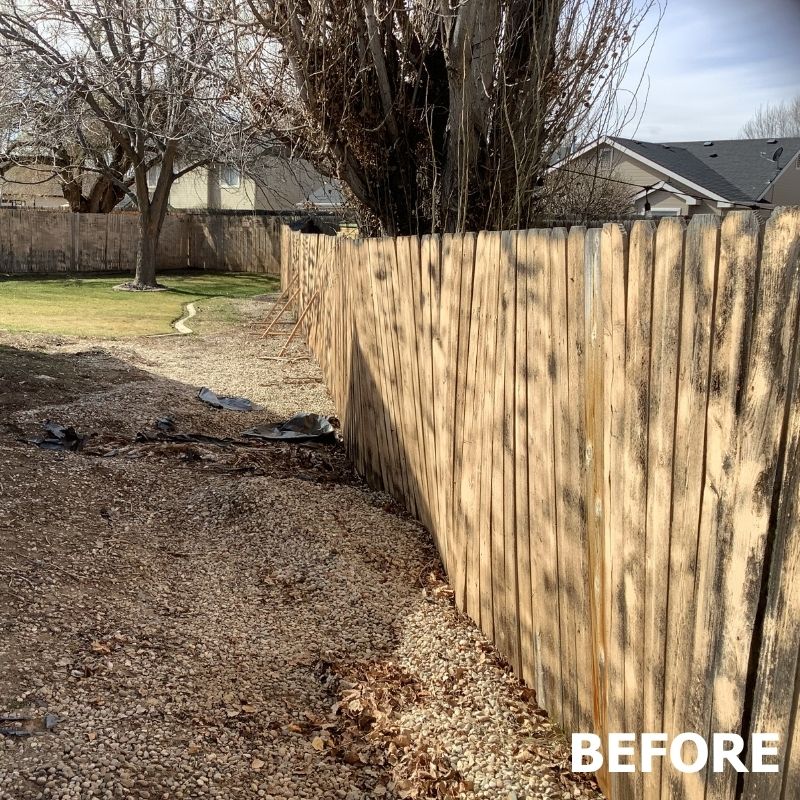 before image of a old wood fence