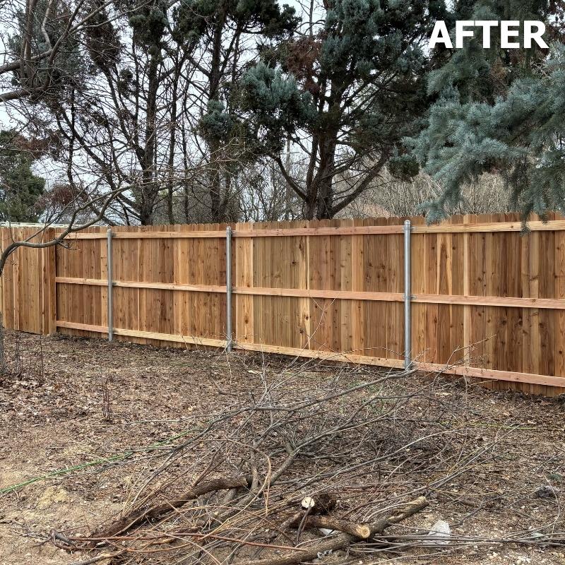 cedar wood fence installed by Top Rail Fence