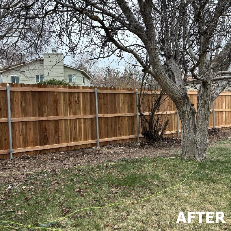 cedar wood fence installed by Top Rail Fence
