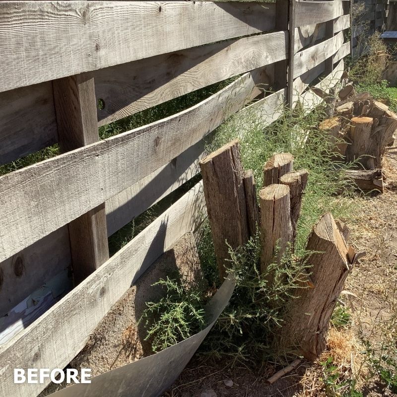 Old basketweave fence