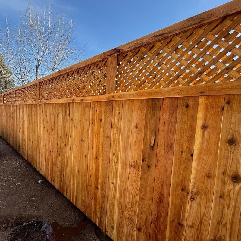 Cedar lattice top fence installed by Top Rail Fence