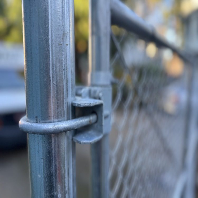 close up galvanized chain link