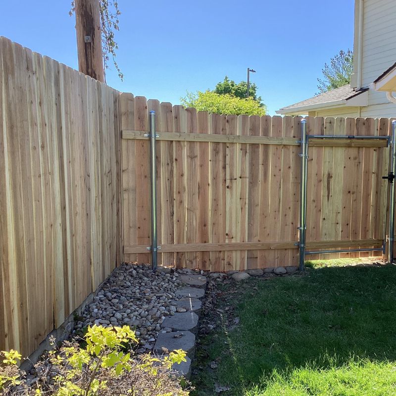 New cedar wood fence