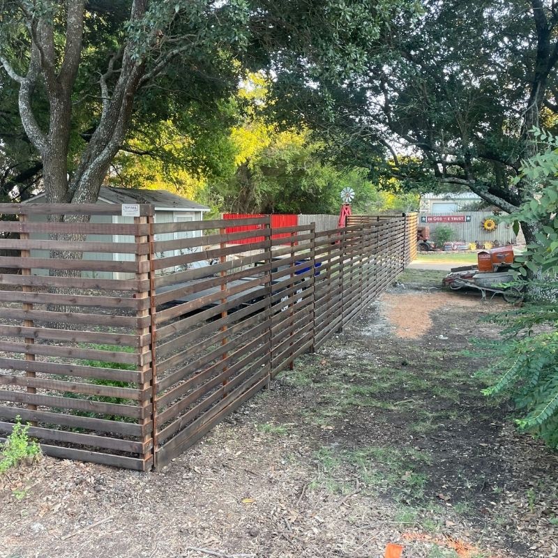 Cedar fence installed by Top Rail Fence
