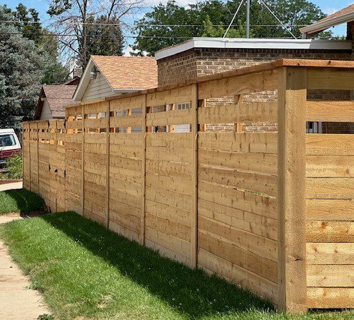 Wood fence with lattice