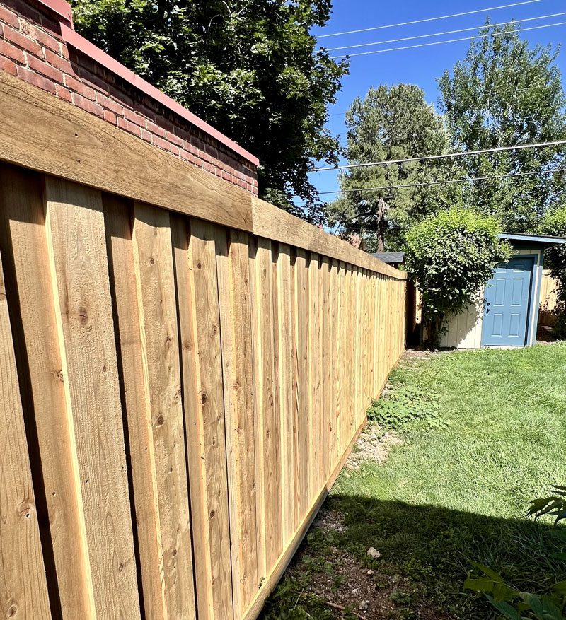 Backyard wood fence