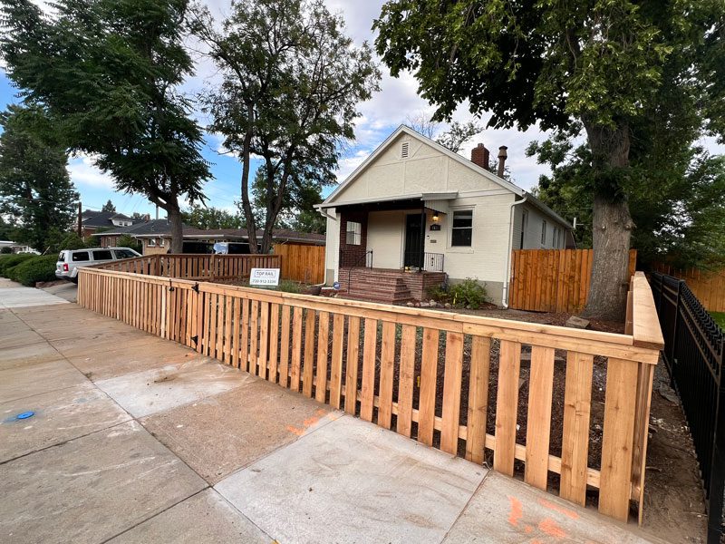 Wood fence installation in Denver