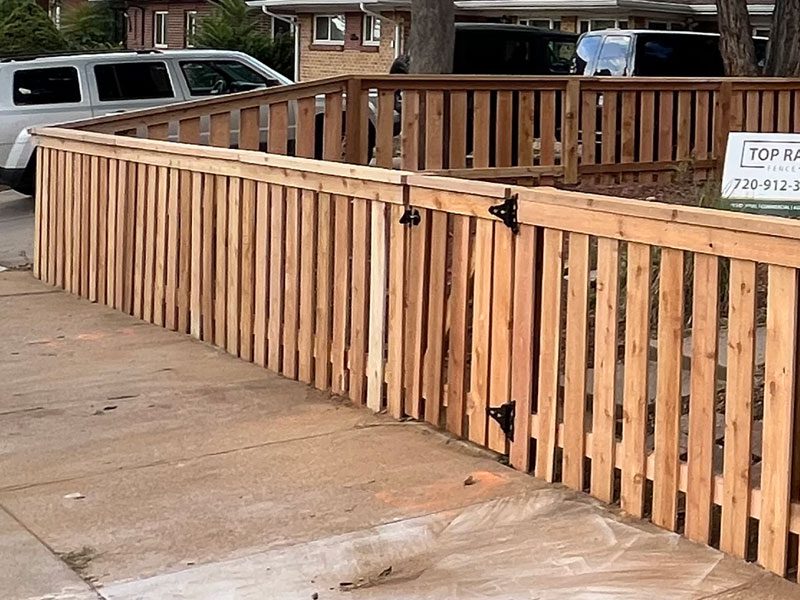 Wood fence gate for front yard