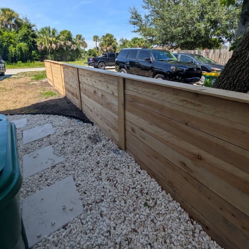 horizontal fence installed by top rail fence