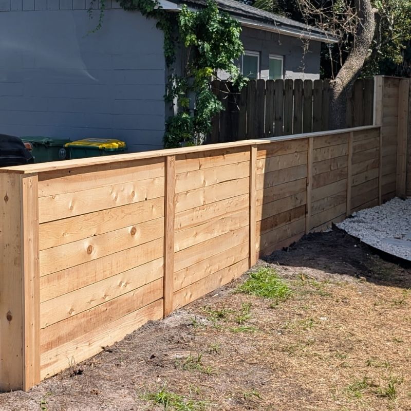 horizontal fence installed by top rail fence