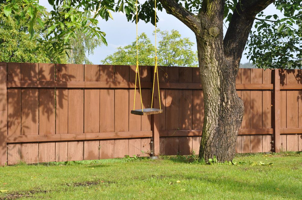 wood fence yard swing 1