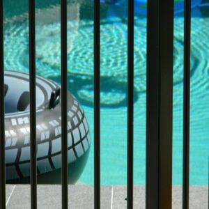 closeup aluminum fence pool safety