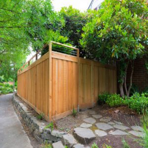 light wood privacy fencing