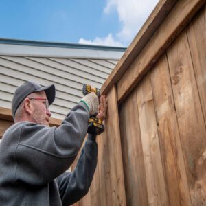 wood fencing installation