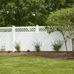 Lattice top vinyl fence