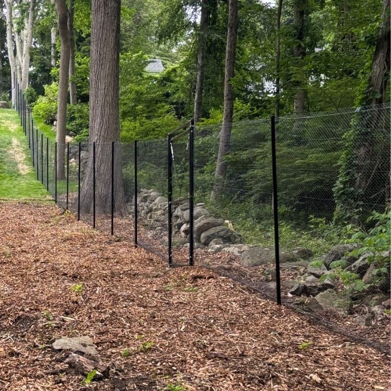 deer fence installed by top rail fence