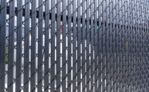 Slatted chain link fence