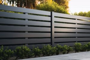 horizontal aluminum panel fence