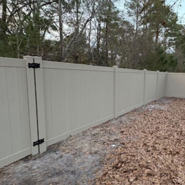 clay solid privacy vinyl fence