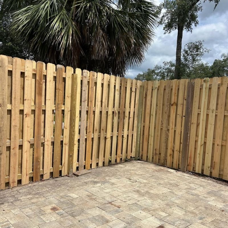 shadowbox fence installed top rail fence