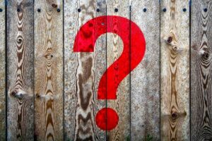 Fence with question mark on it