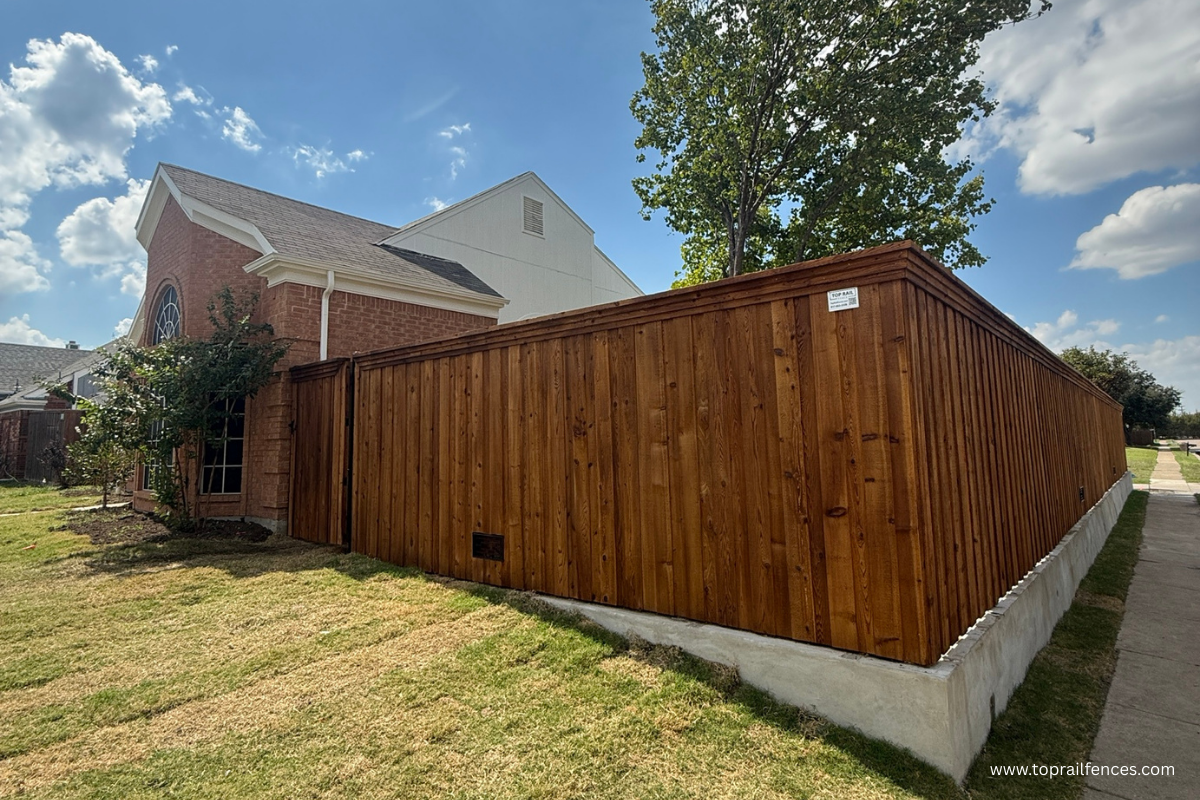 Cedar Fence installed by Top Rail Fence