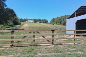 a 4-Rail Ranch Style Fence installed by Top Rail Fence