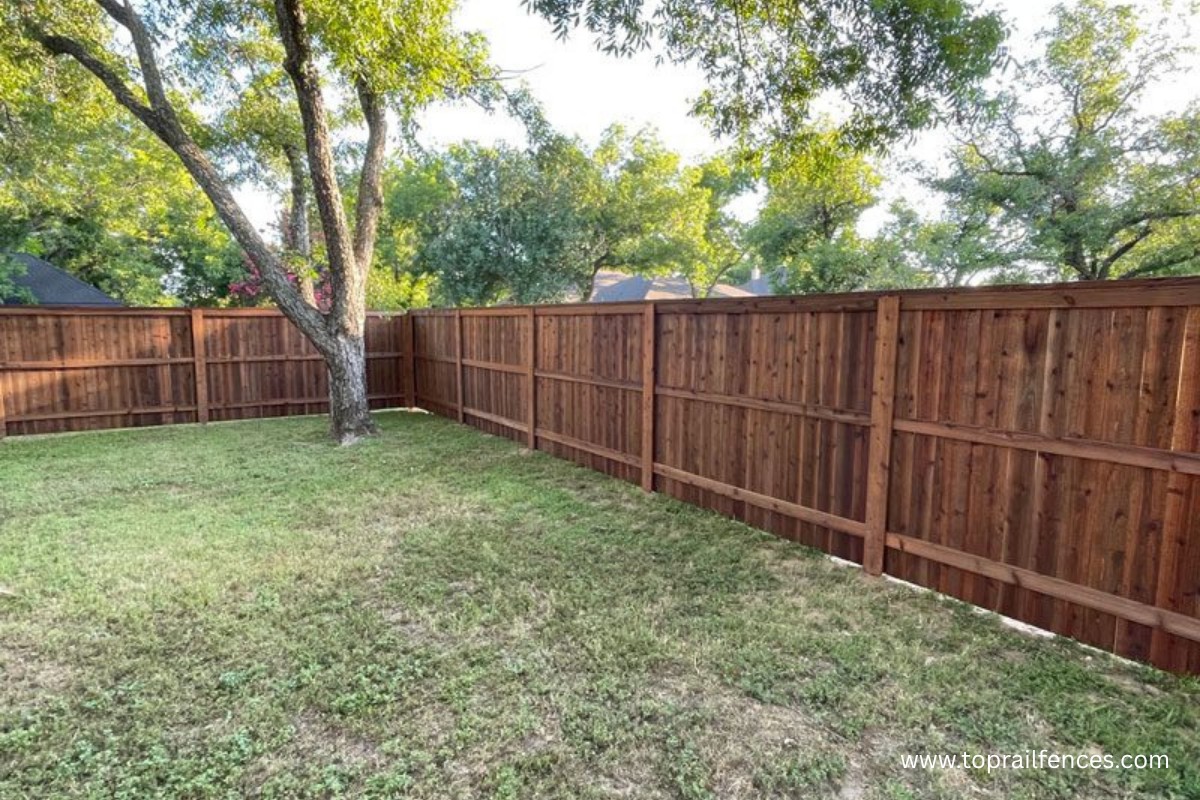 Western red cedar fence installed by Top Rail Fence